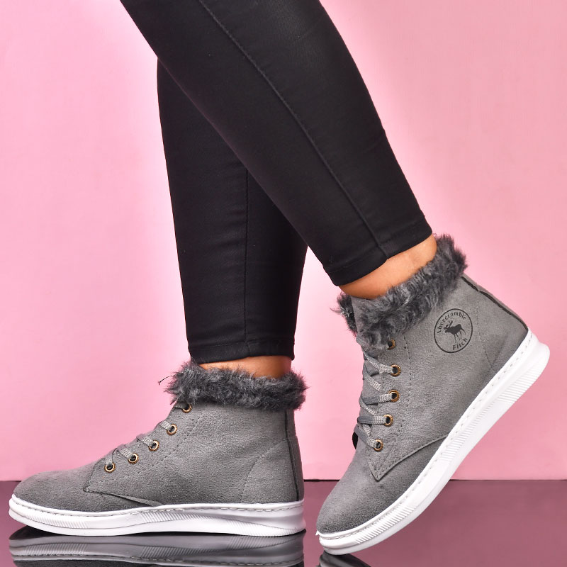 نیم بوت دخترانه طوسی مدل Kety