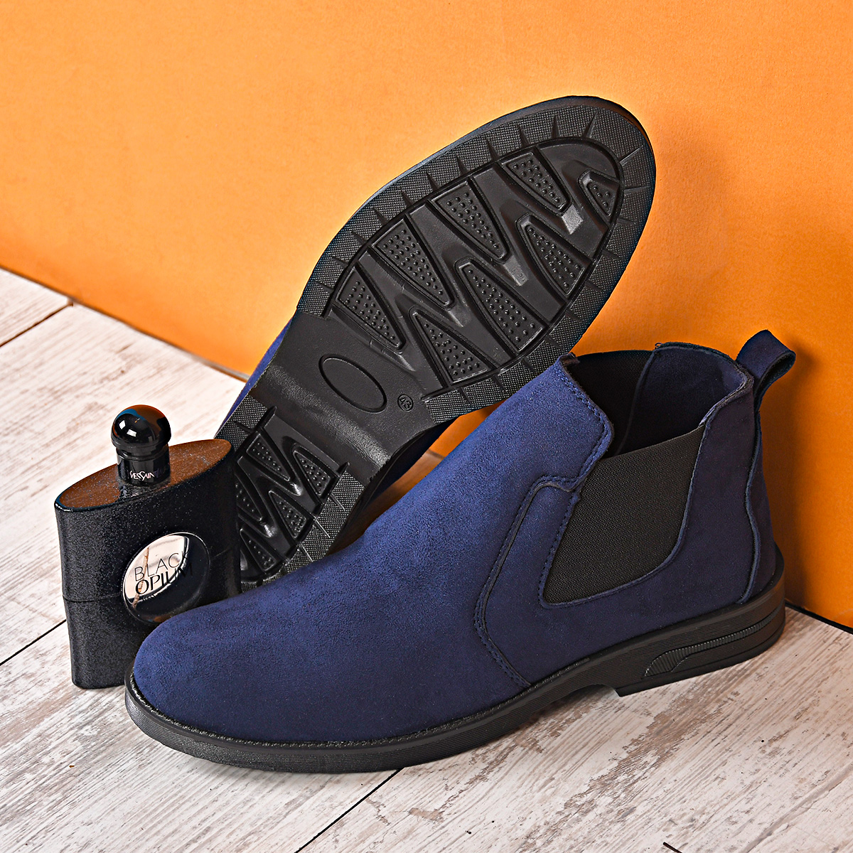 کفش ساقدارسرمه ای مردانه مدل Alvand