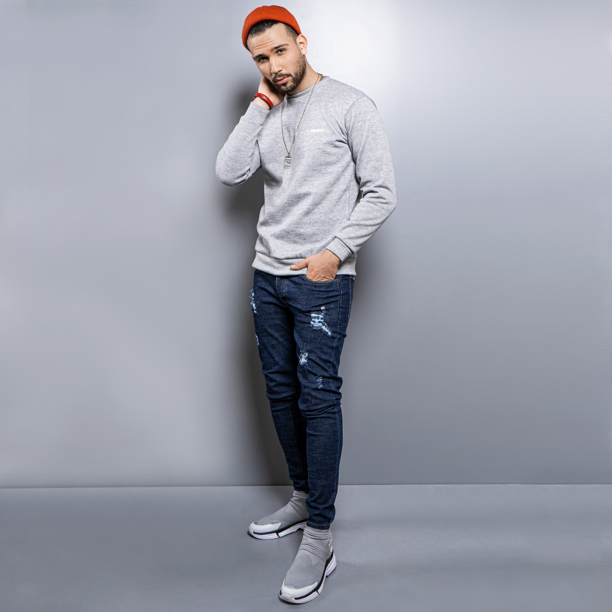 پلیور توکرکی مردانه طوسی مدل Zaniar