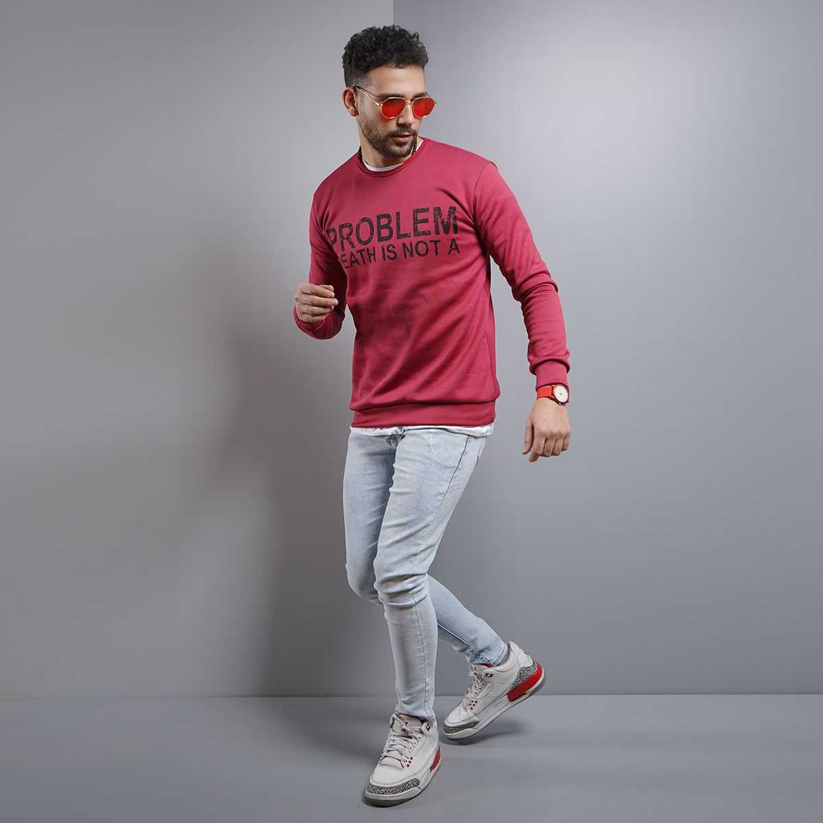 پلیور تو کرکی قرمز مردانه مدل Alferd