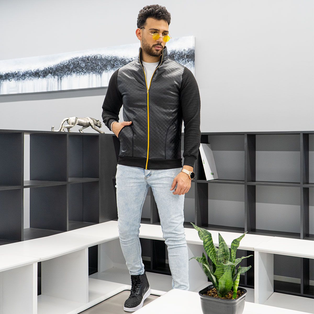 کاپشن چرم مردانه مدل TIVAN