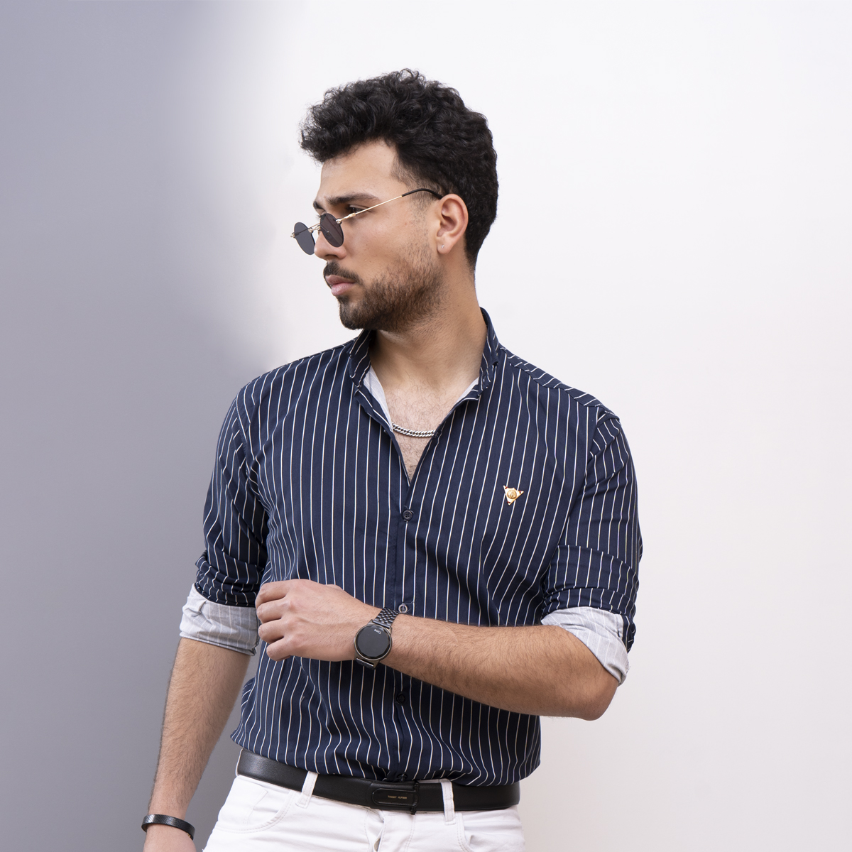 پيراهن مردانه رنگ سرمه اي مدل Nelson