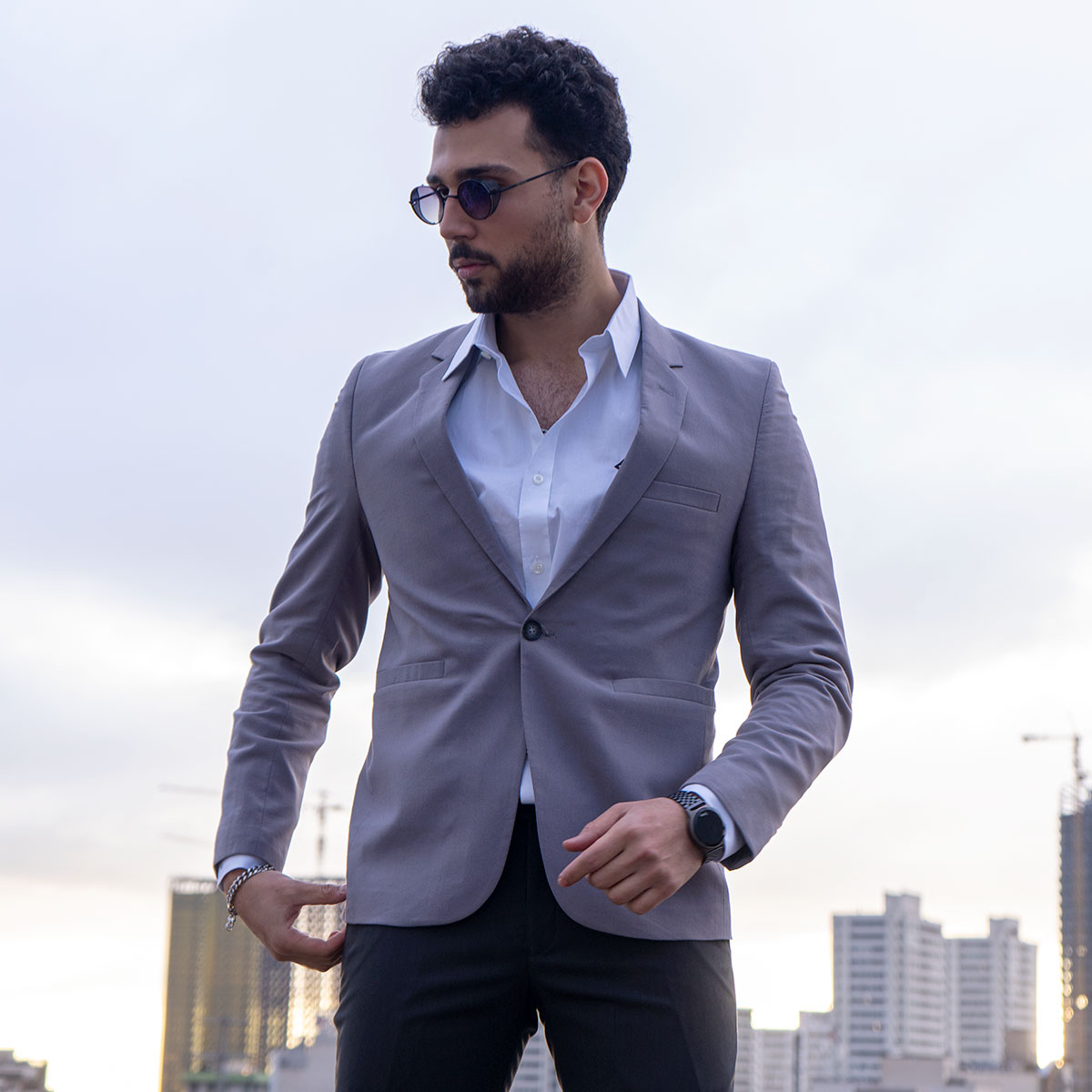 کت تک مردانه رنگ طوسی مدل DANLY