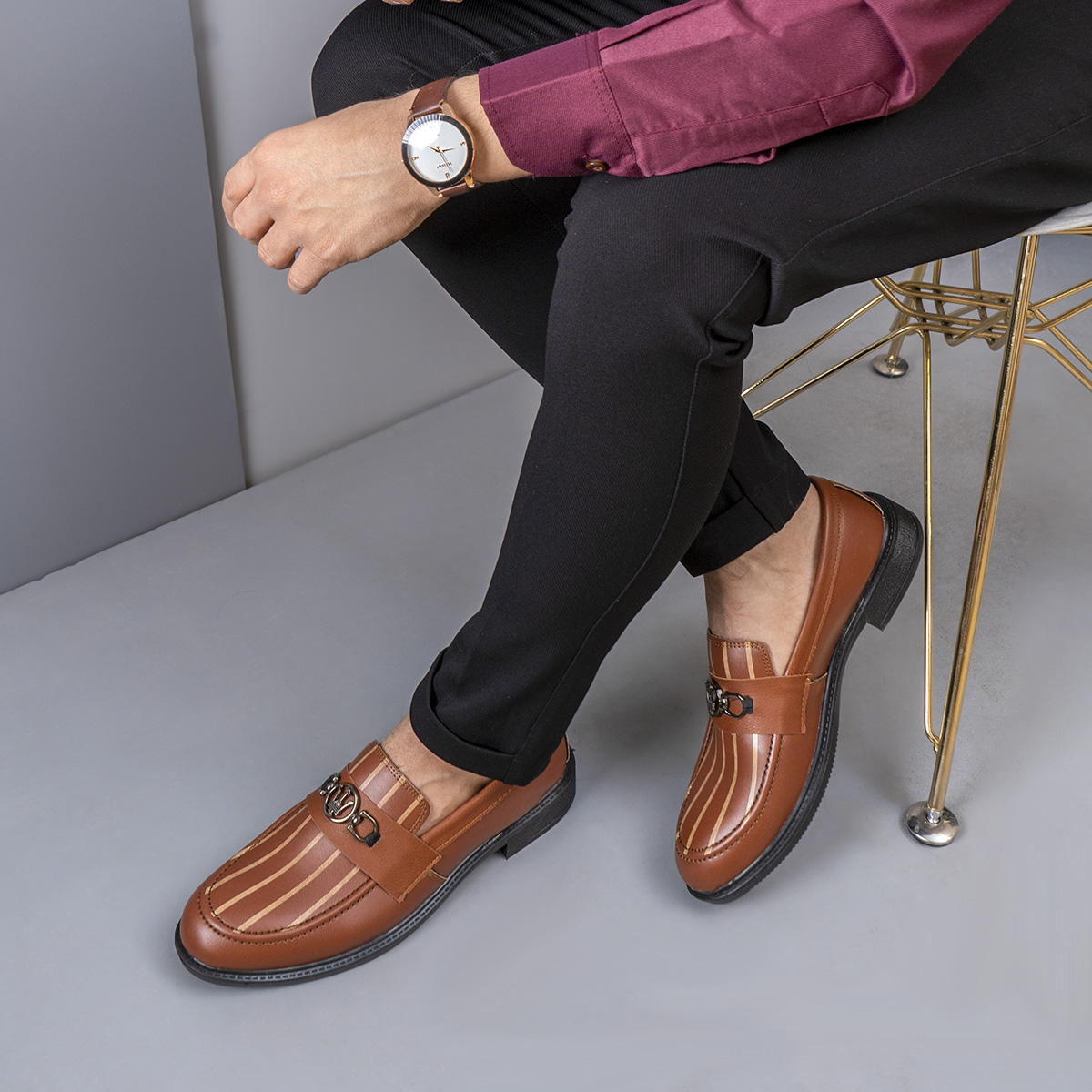 کالج عسلی مازراتی خط دار مدل Emava