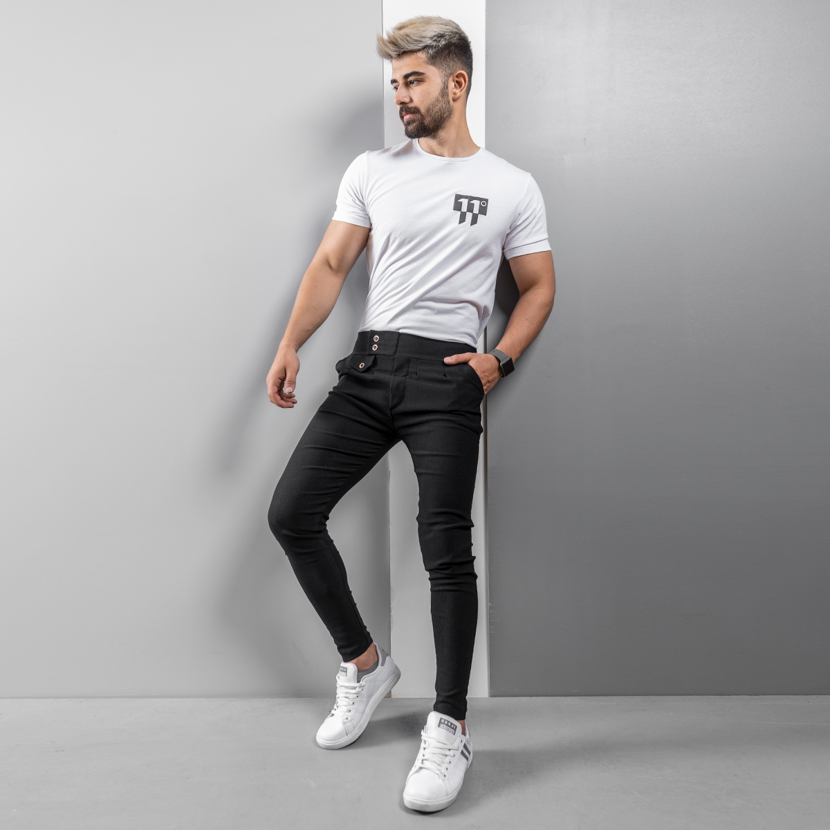 شلوار دو دكمه مردانه مشكي مدل Cedy