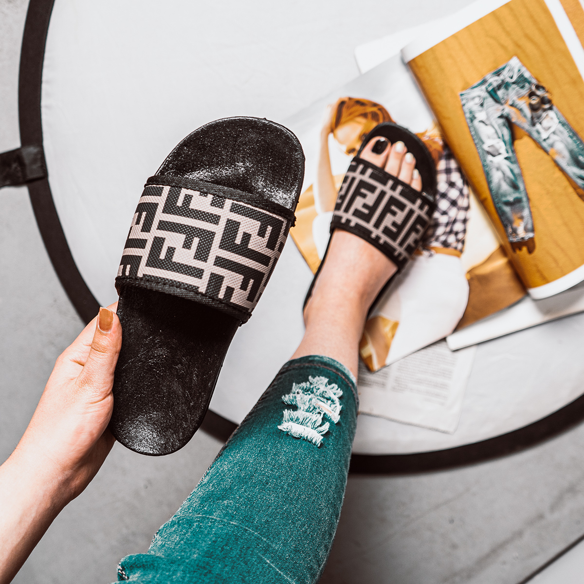 صندل فندی زنانه مدل Alisa(T)