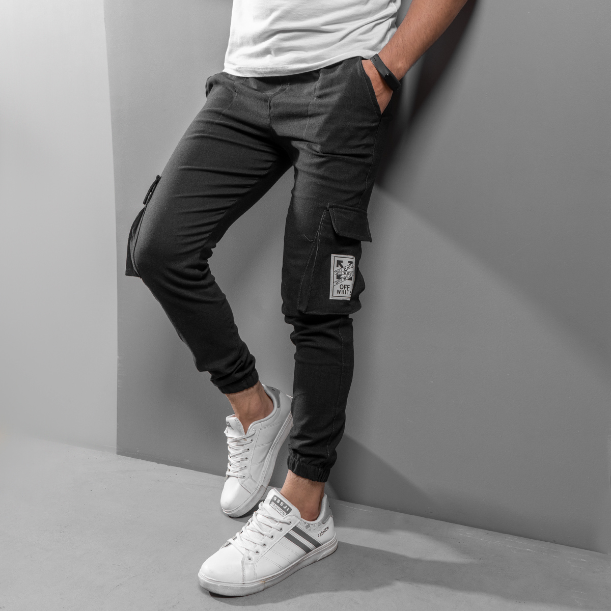 شلوار اسلش مردانه ذغالي مدل Karna