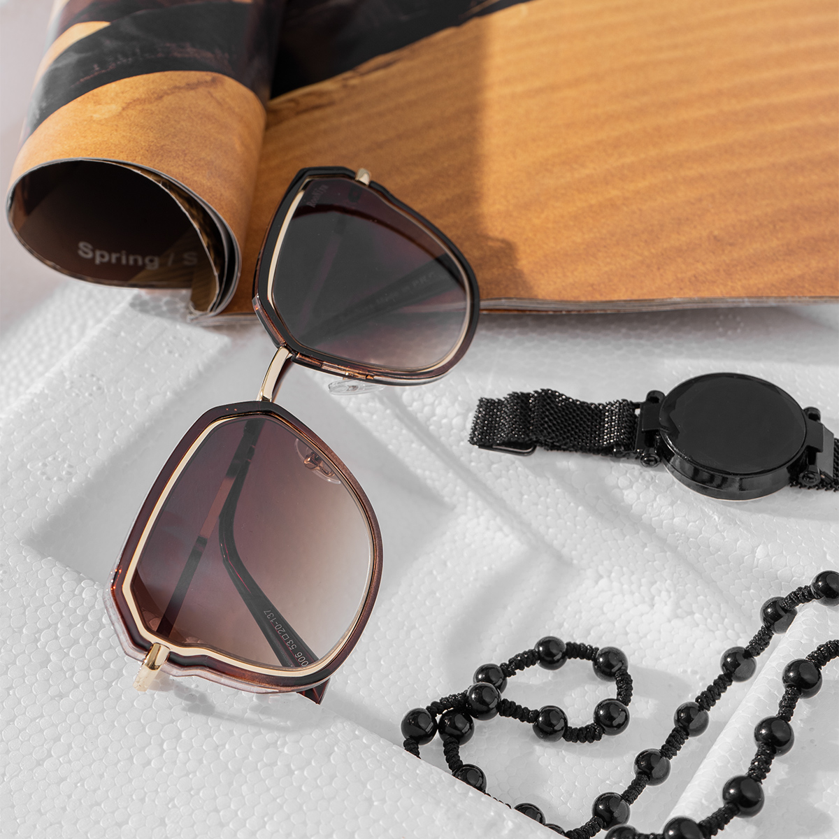 عينك آفتابي زنانه قهوه اي  Rooniya مدل Gita