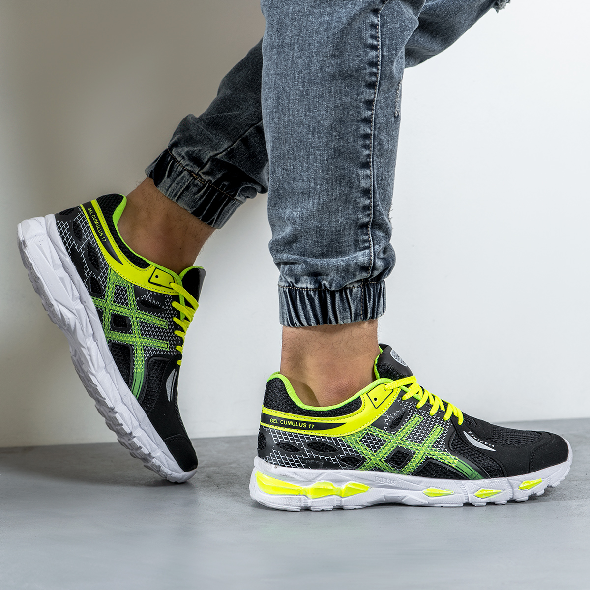 کفش ورزشی اسیکس مردانه مشکی سبز مدل kayano