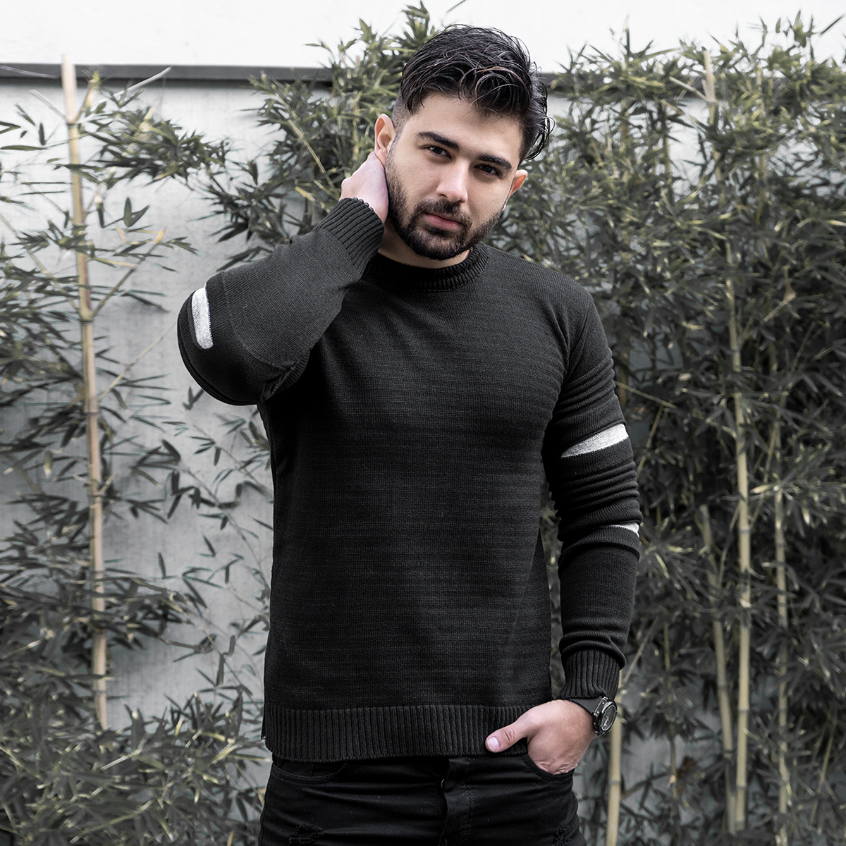 پلیور زاپ دار مردانه مشکی مدل solan