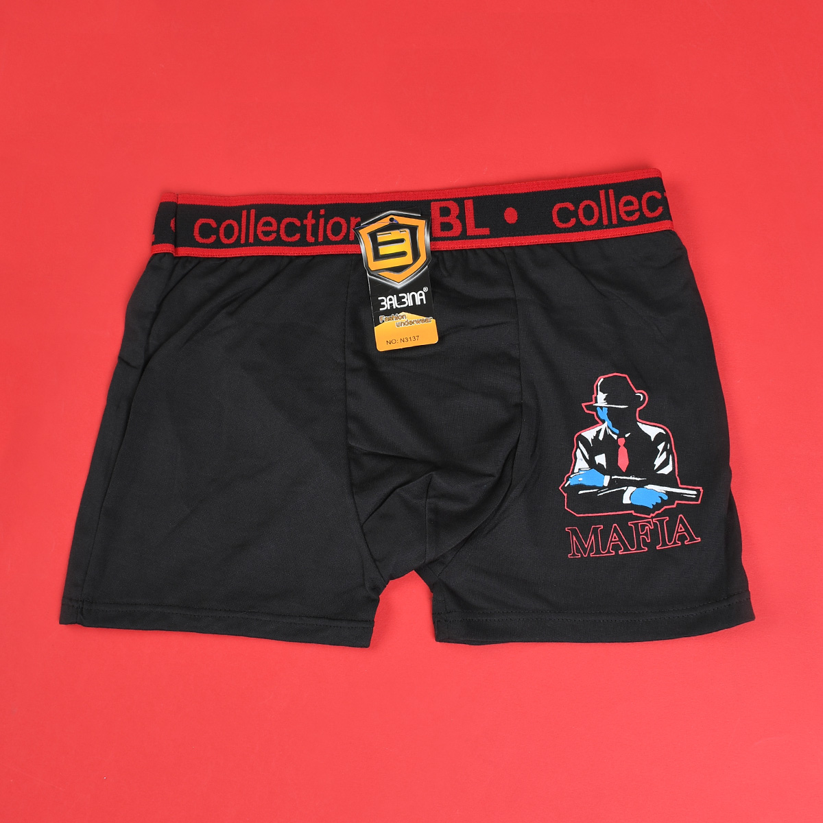 شورت نیم پا مشکی Mafiaمدل ۳۱۳۷(T)
