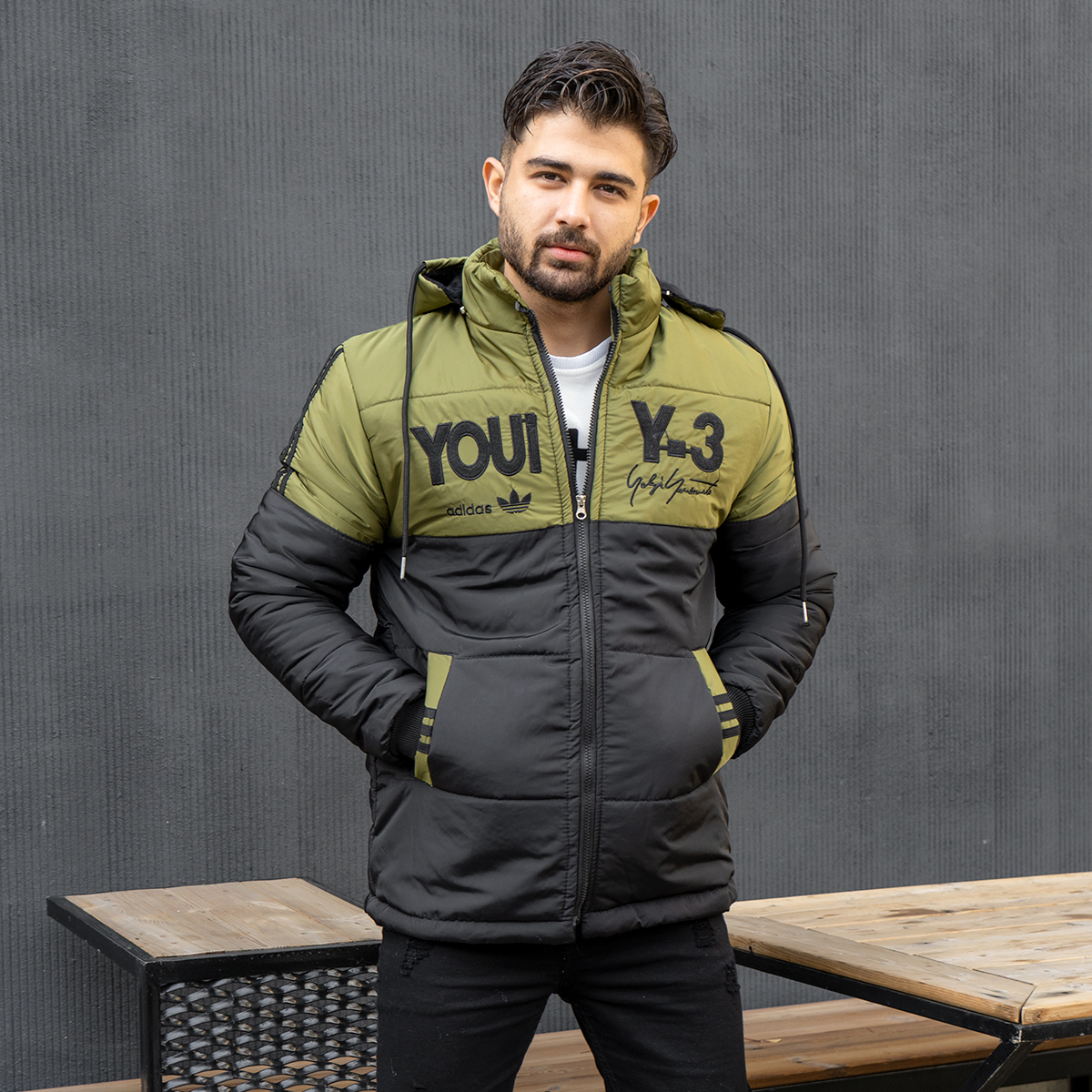 کاپشن مردانه Y-3سبز مدل YOUI