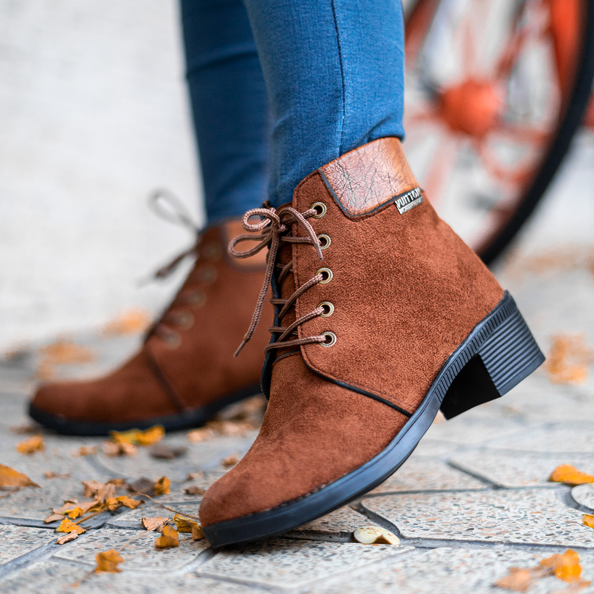 نیم بوت دخترانه قهوه ای مدل Diana