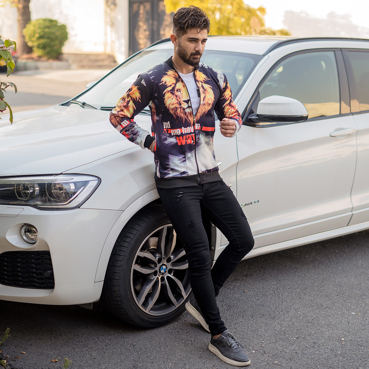 سوییشرت مردانه طرح شیر مدل Way