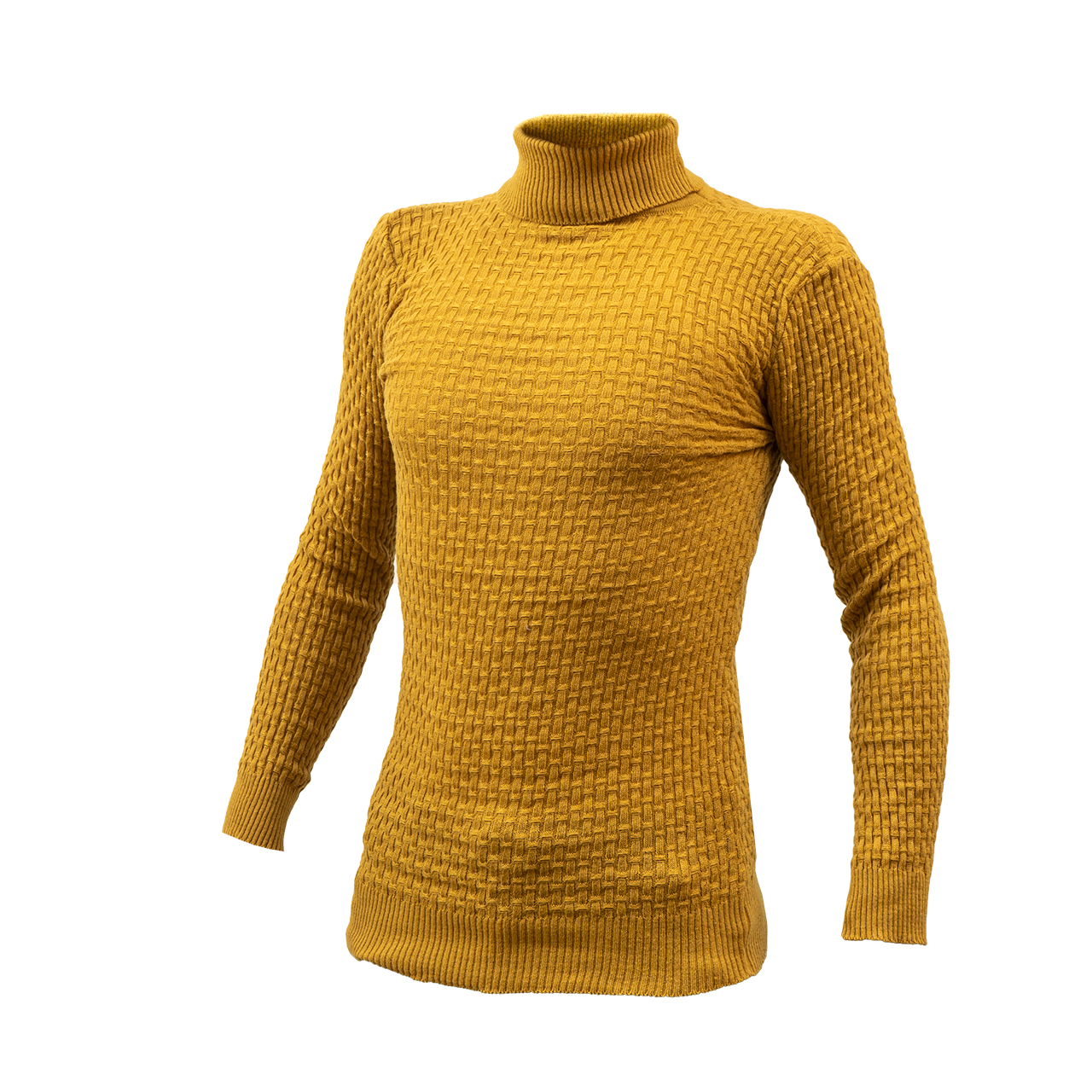 پلیور یقه اسکی مردانه خردلی مدل Oktav