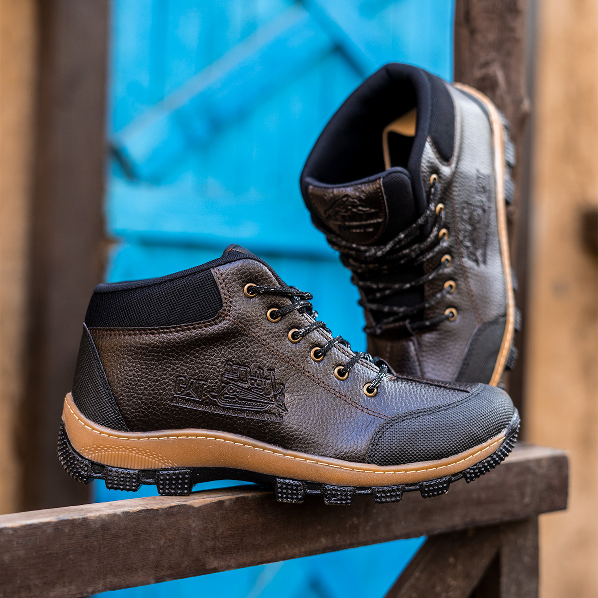 کفش ساقدار مردانه Cat قهوه ای مدل hano