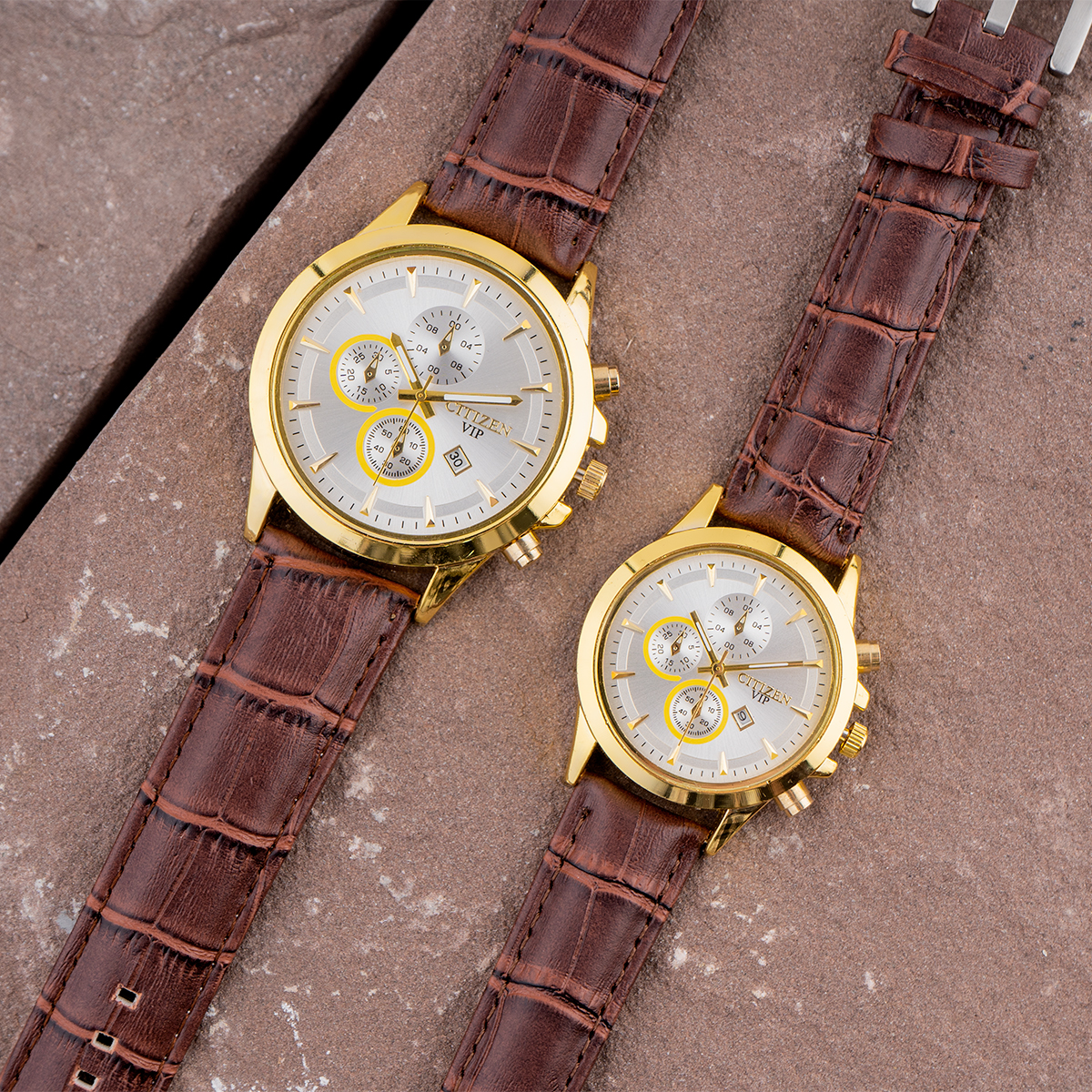 ست ساعت Citizen قهوه ای ساده مدلZ12