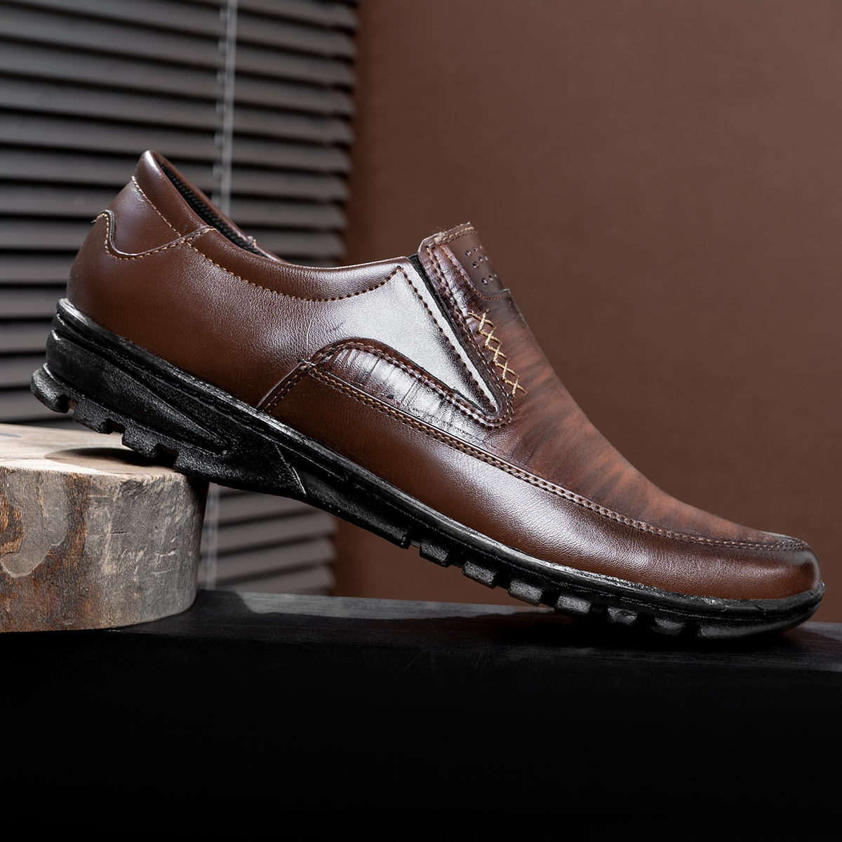 کفش رسمی قهوه ای مردانه مدل Hadi