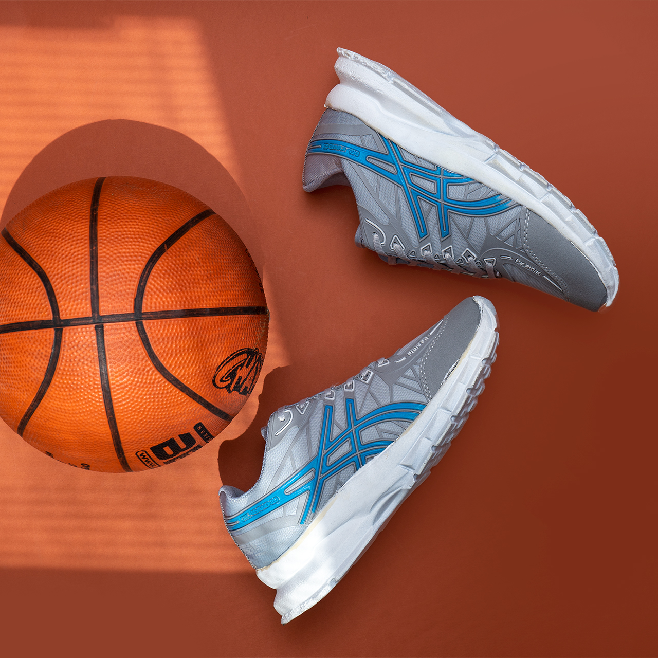 کفش ورزشی Asics مردانه طوسی آبی مدل Kaloni