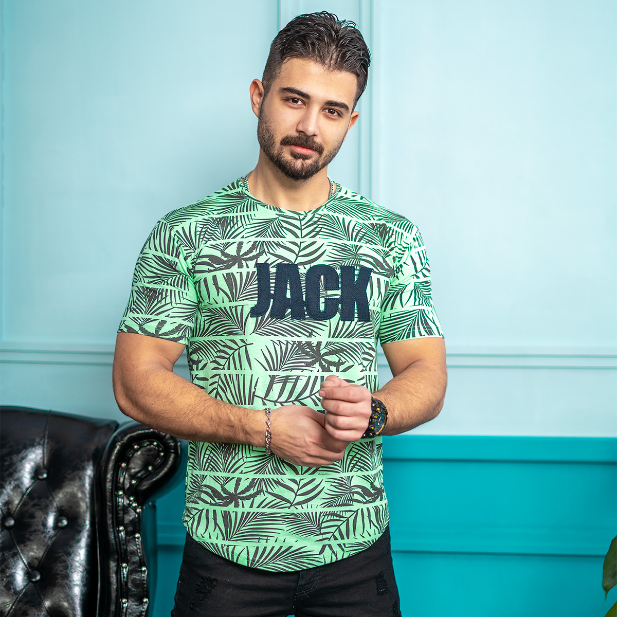 تیشرت مردانه سبز مدل Jack