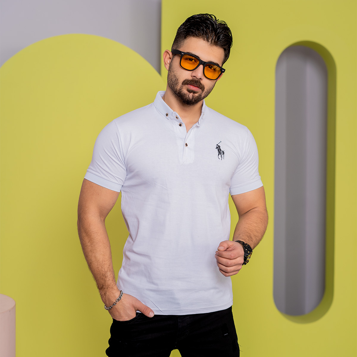 تیشرت POLO مردانه سفید مدل Havino