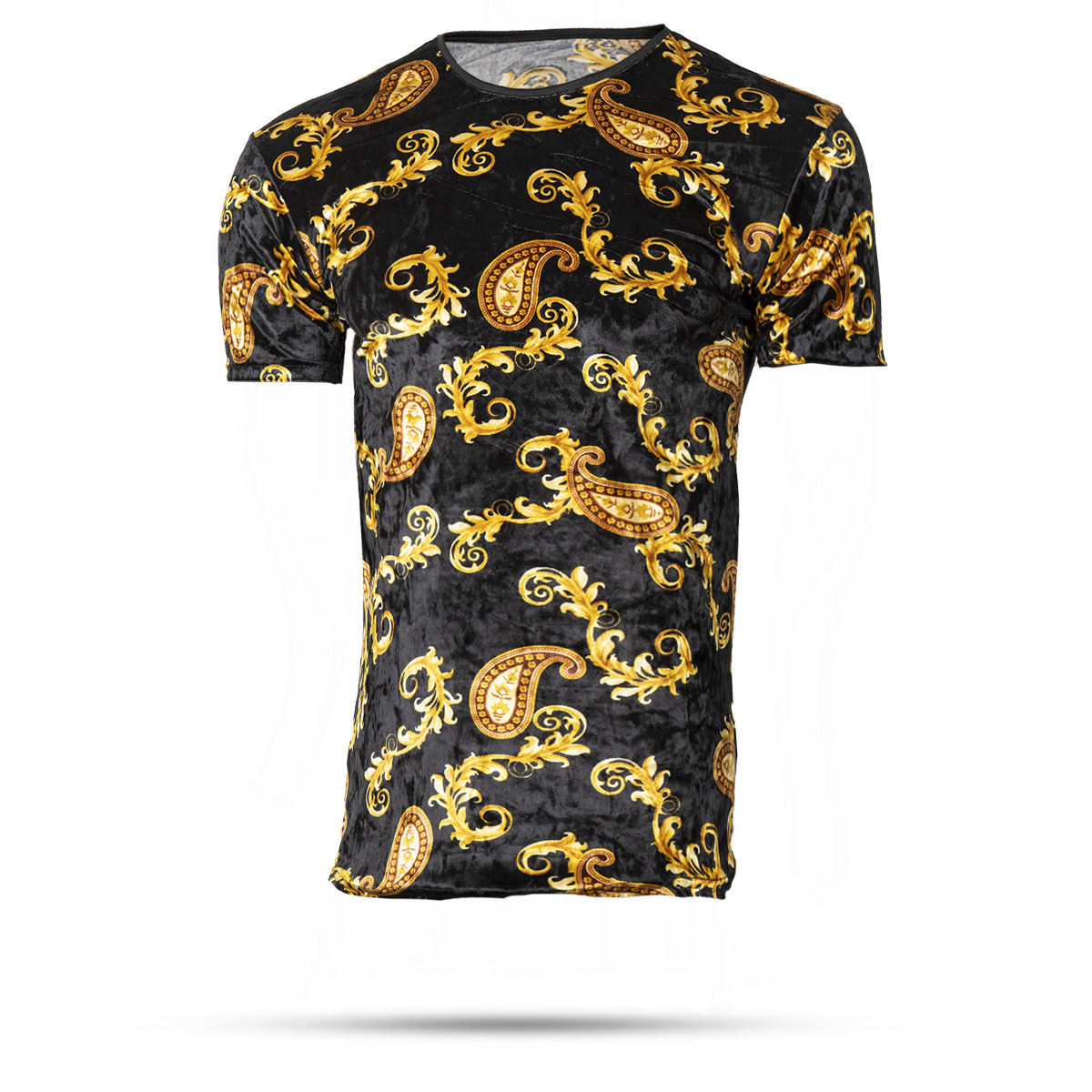 تیشرت مخمل مشکی مردانه مدل H59