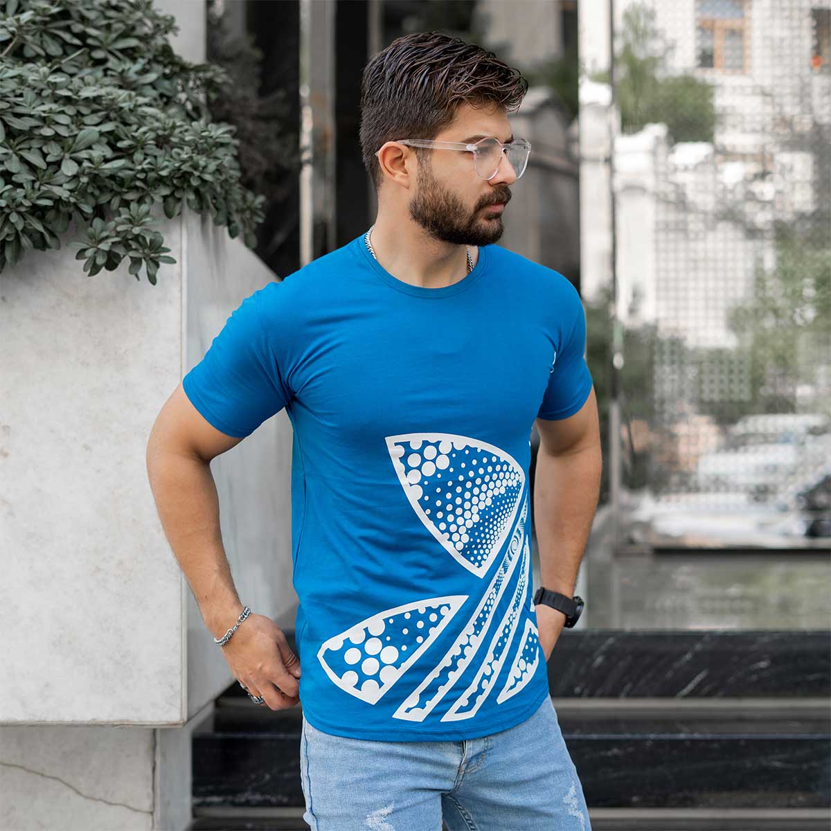 تیشرت آدیداس آبی مردانه مدل TIVAL