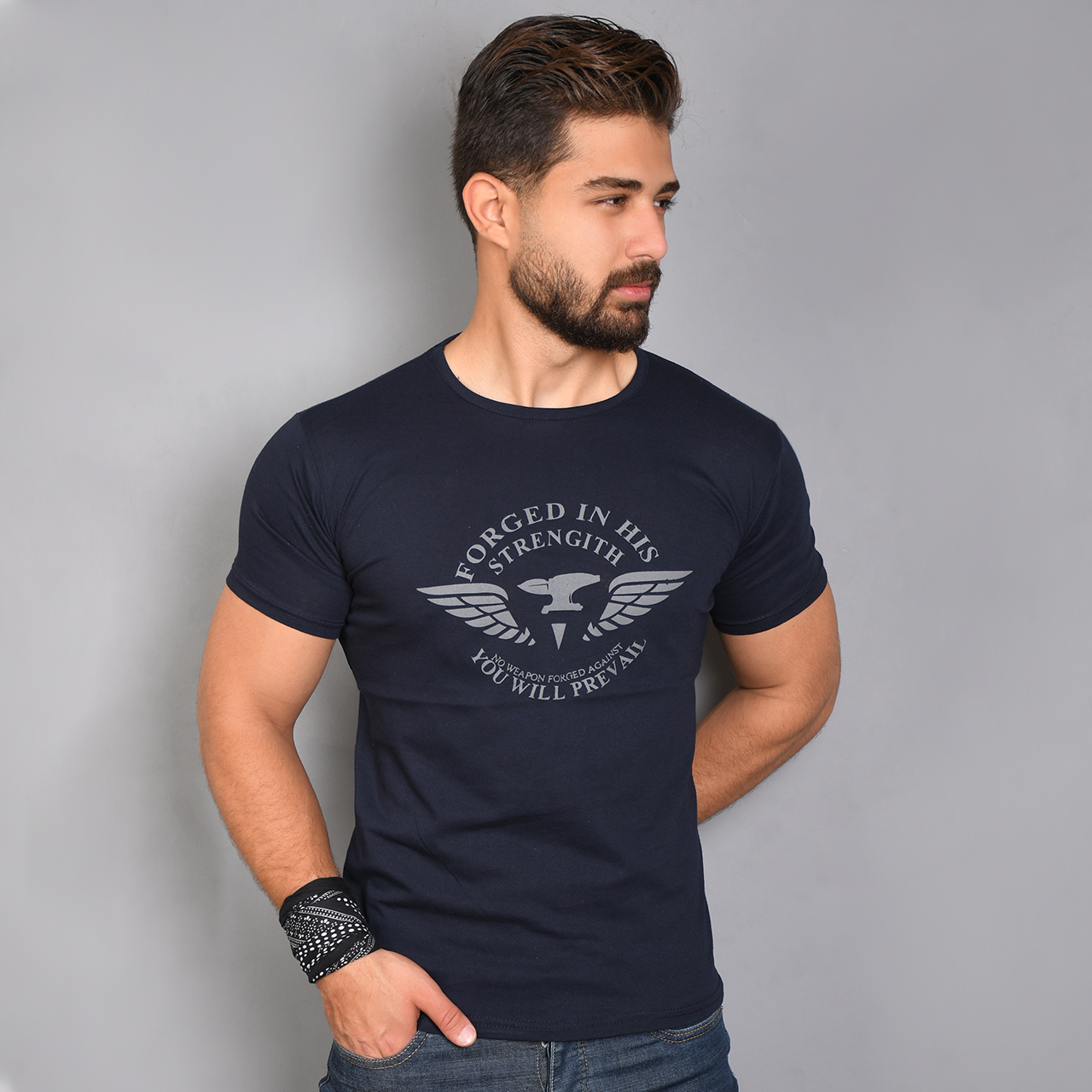 تیشرت (T) مردانه سرمه ای مدل Forged