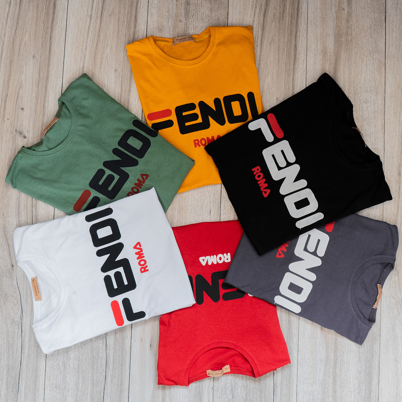 تیشرت فندی زرد مردانه مدل Roma