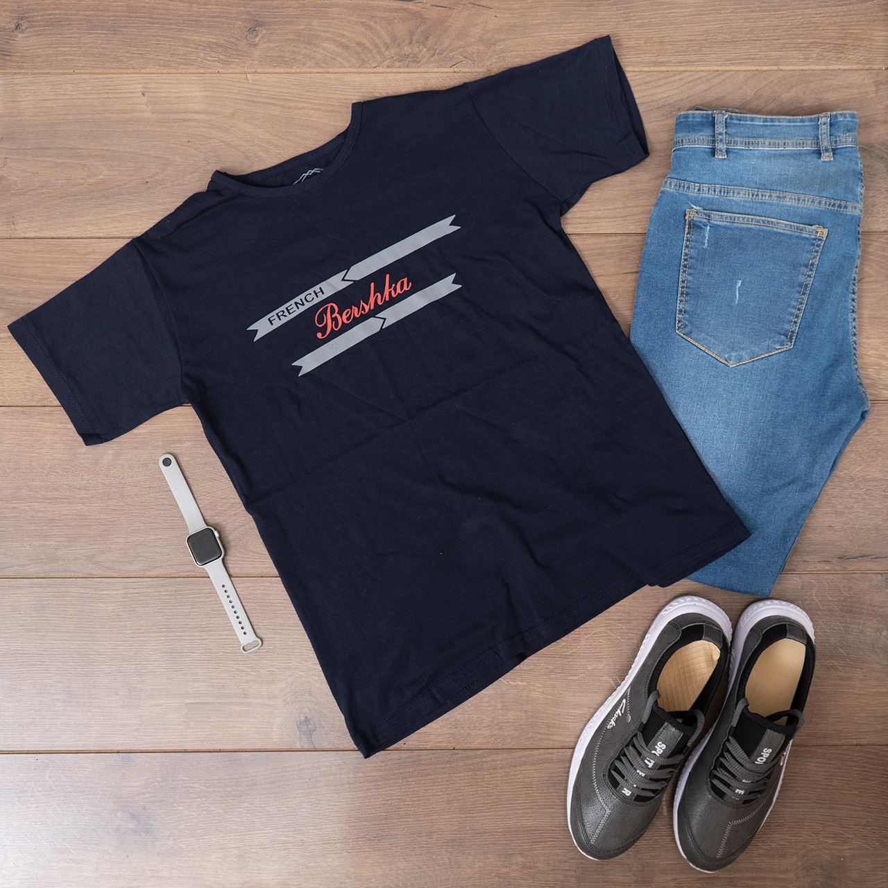 تیشرت مردانه سرمه ای (T) مدل FRENCH