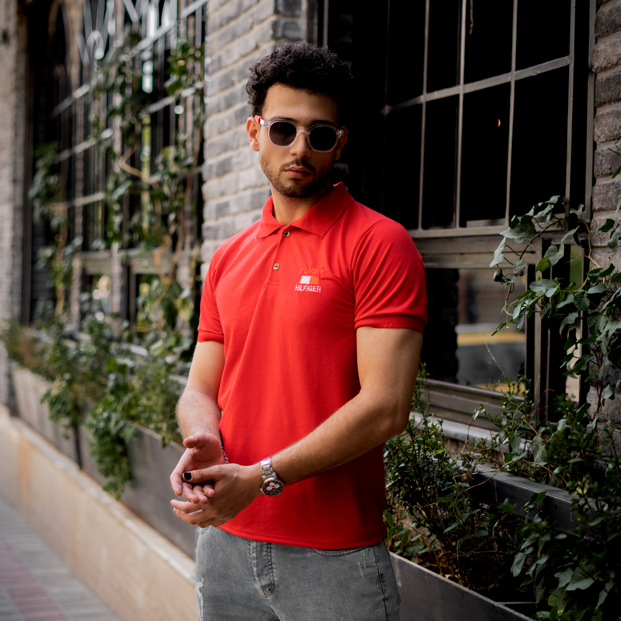 تیشرت جودون مردانه قرمز مدلJ52