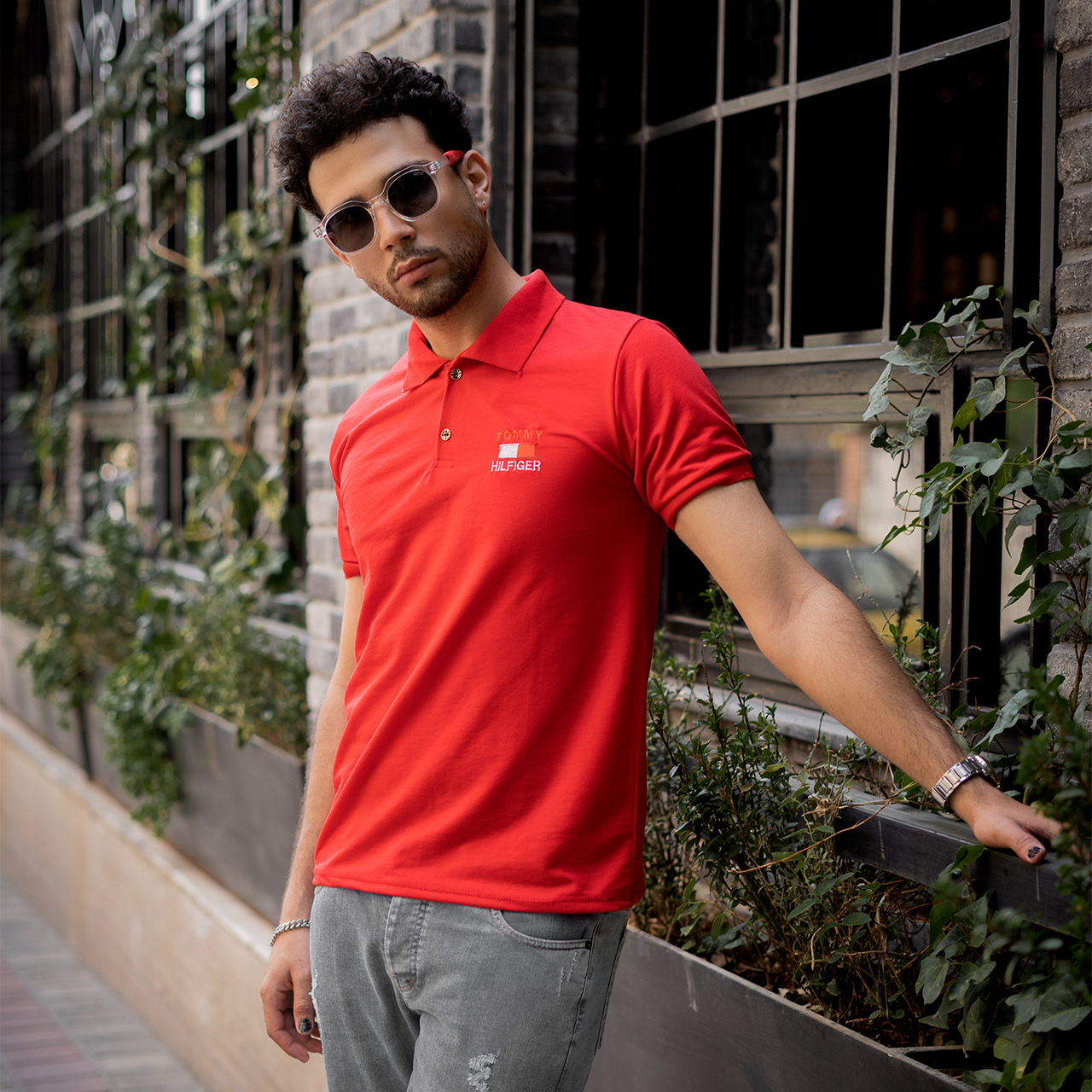 تیشرت جودون مردانه قرمز مدلJ52