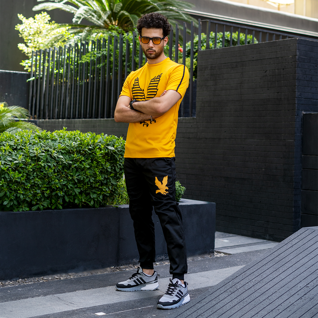 ست تیشرت شلوار طرح عقاب مردانه مدل Emono