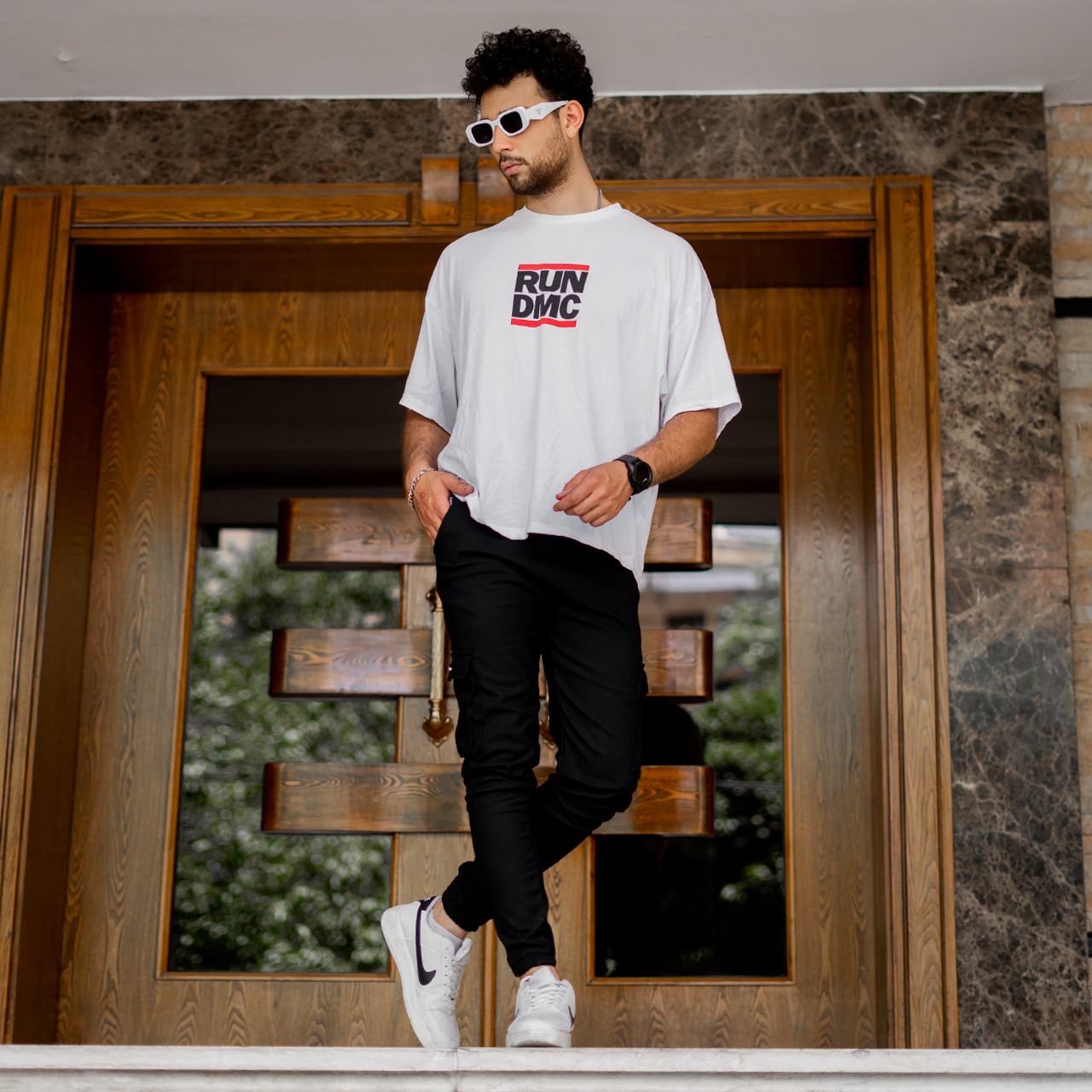 شلوار اسلش مردانه جیب دکمه ای مشکی مدل baten