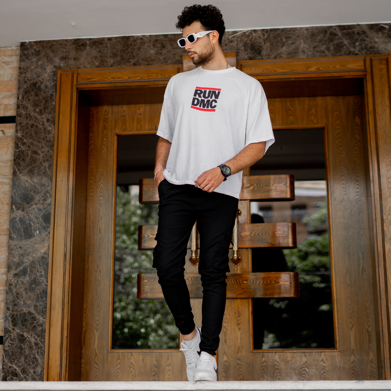 شلوار اسلش مردانه جیب دکمه ای مشکی مدل baten