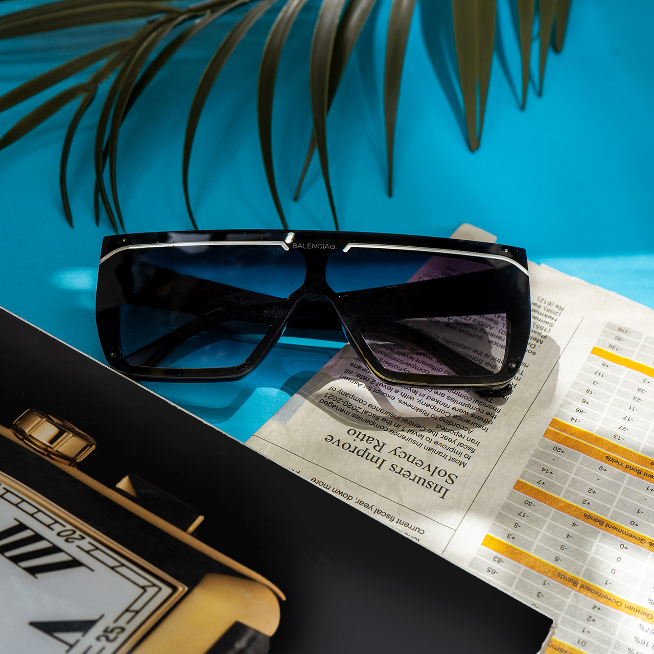 عینک آفتابی مردانه بنفش مدل balenciaga