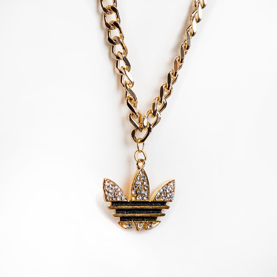 گردنبند آویز دار آدیداس طلایی مردانه مدل A40