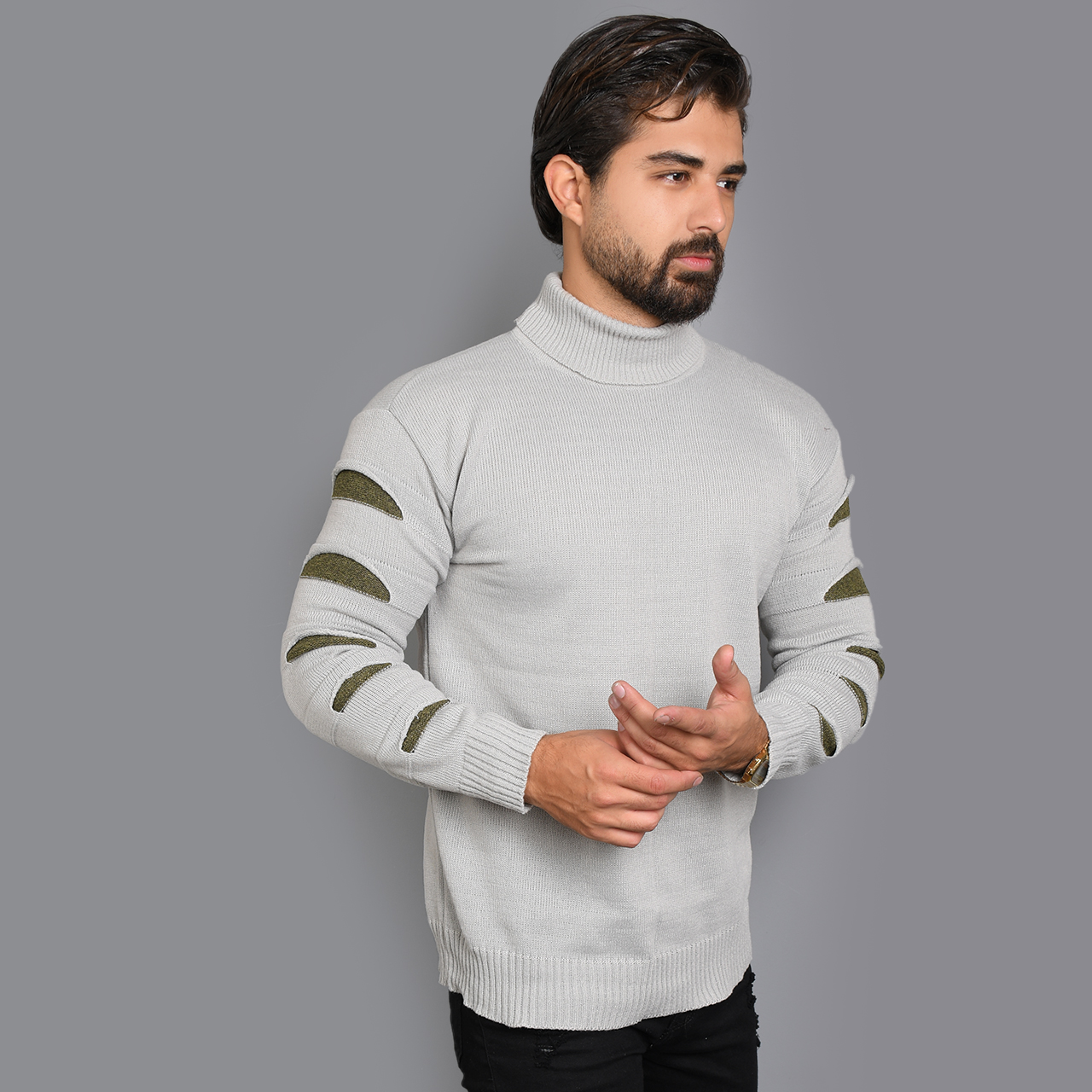 پلیوریقه اسکی طوسی سبز مردانه مدلQ10