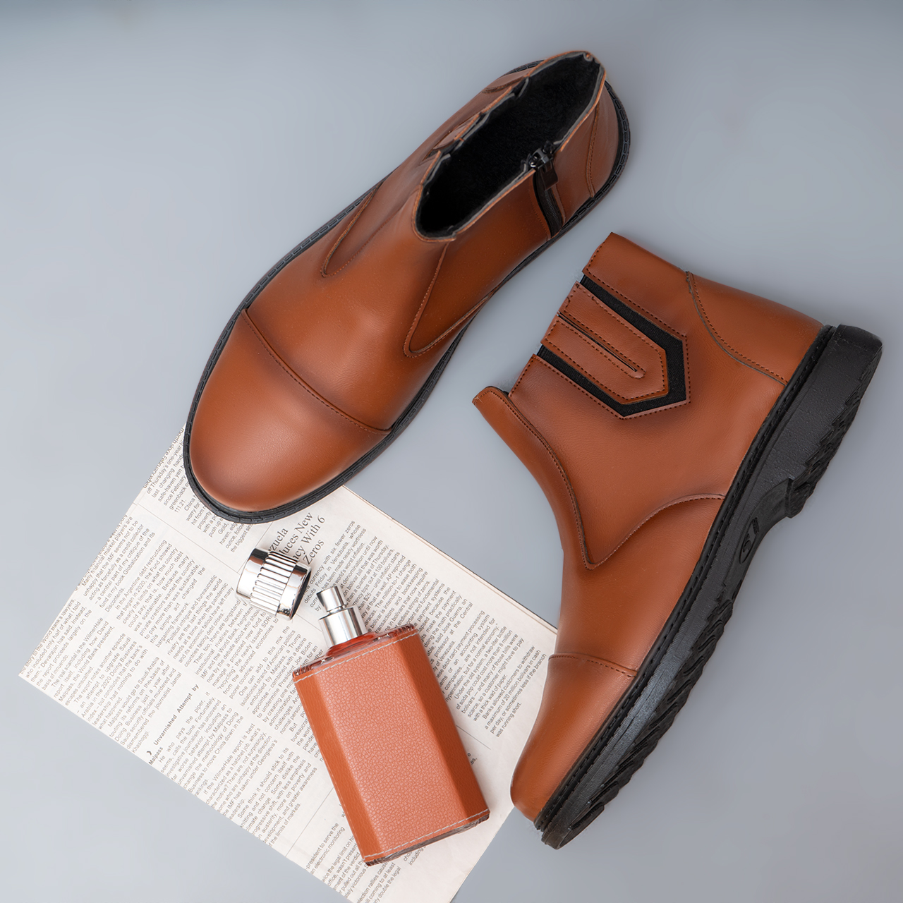 نیم بوت مردانه عسلی مدل Argan