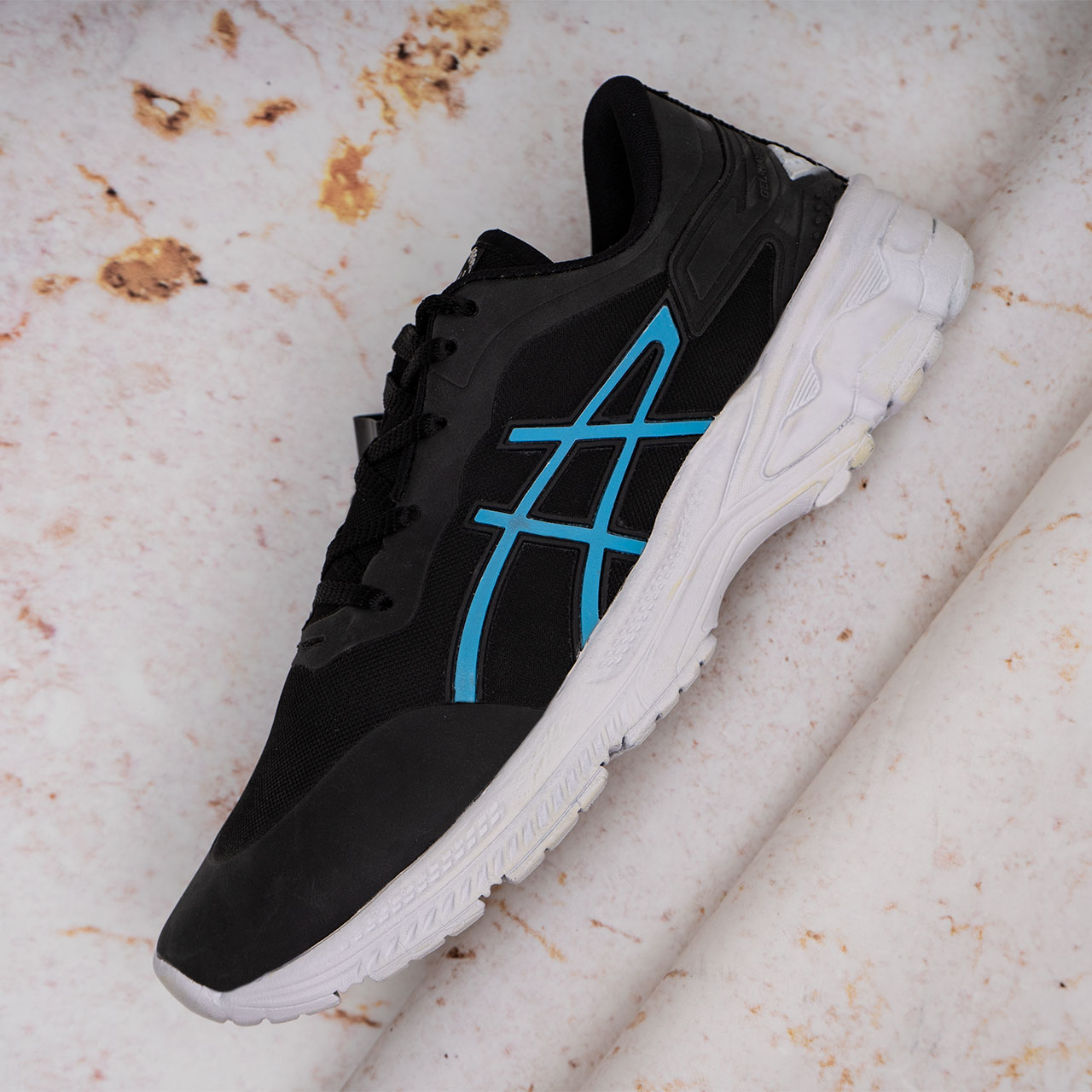 کفش ورزشی مشکی آبی زیره سفید مردانه مدل Rail