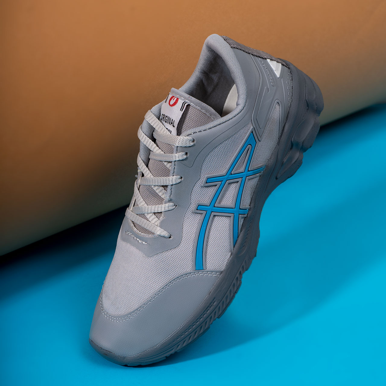 کفش ورزشی طوسی آبی زیره طوسی مردانه مدل Rail