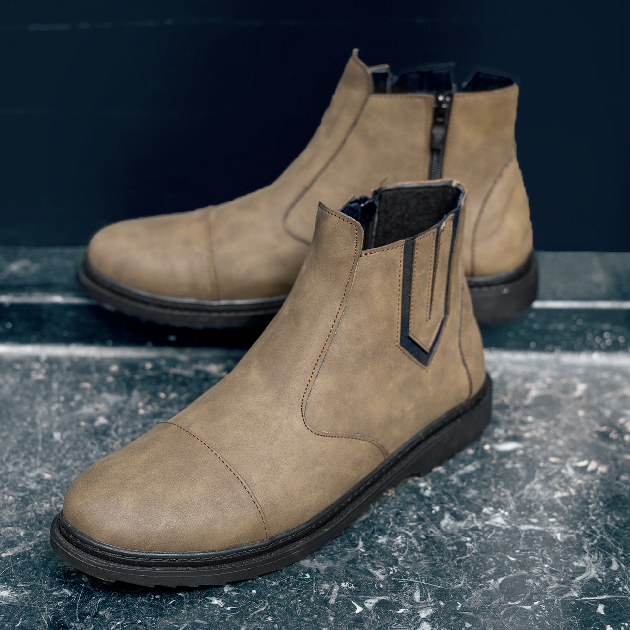 نیم بوت مردانه خاکی مدل Argan