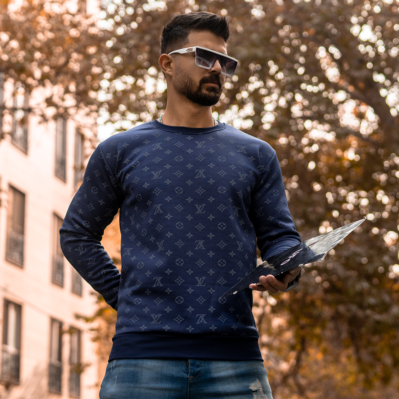 دورس مردانه طرح LV آبی مدل ADRAS