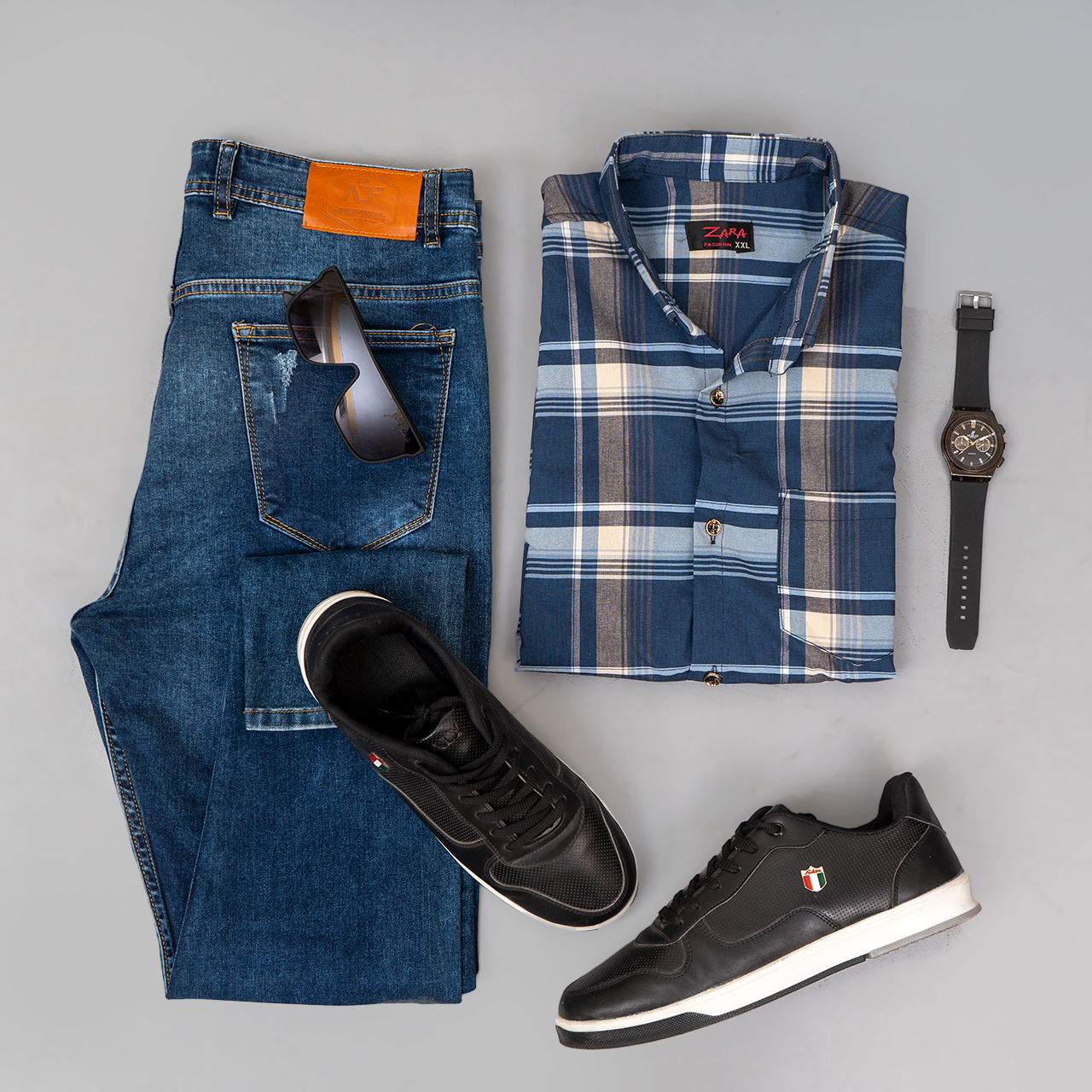 پیراهن طوسی سرمه ای مردانه مدل FARDIN