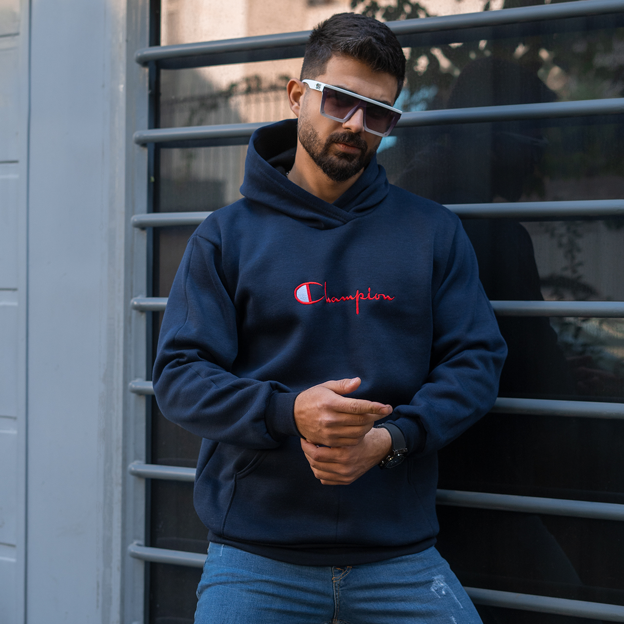 هودی سرمه ای مردانه مدل champion