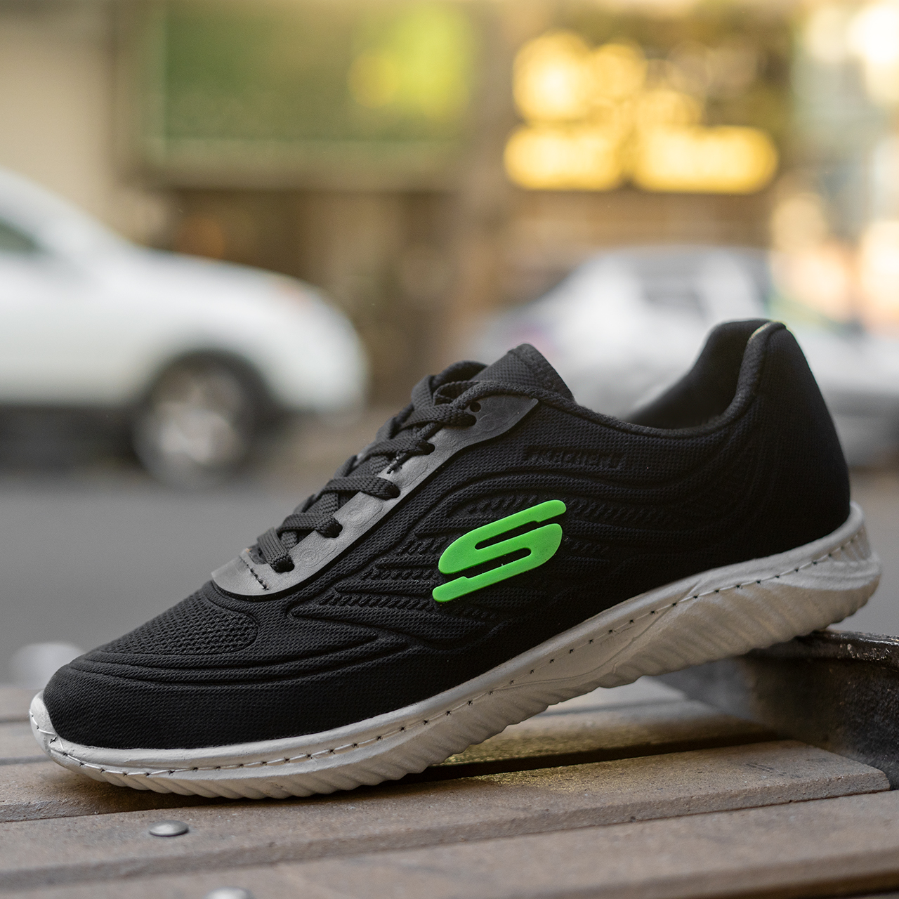 کفش ورزشی (T) مردانه اسکچرزمشکی سبز مدل A14