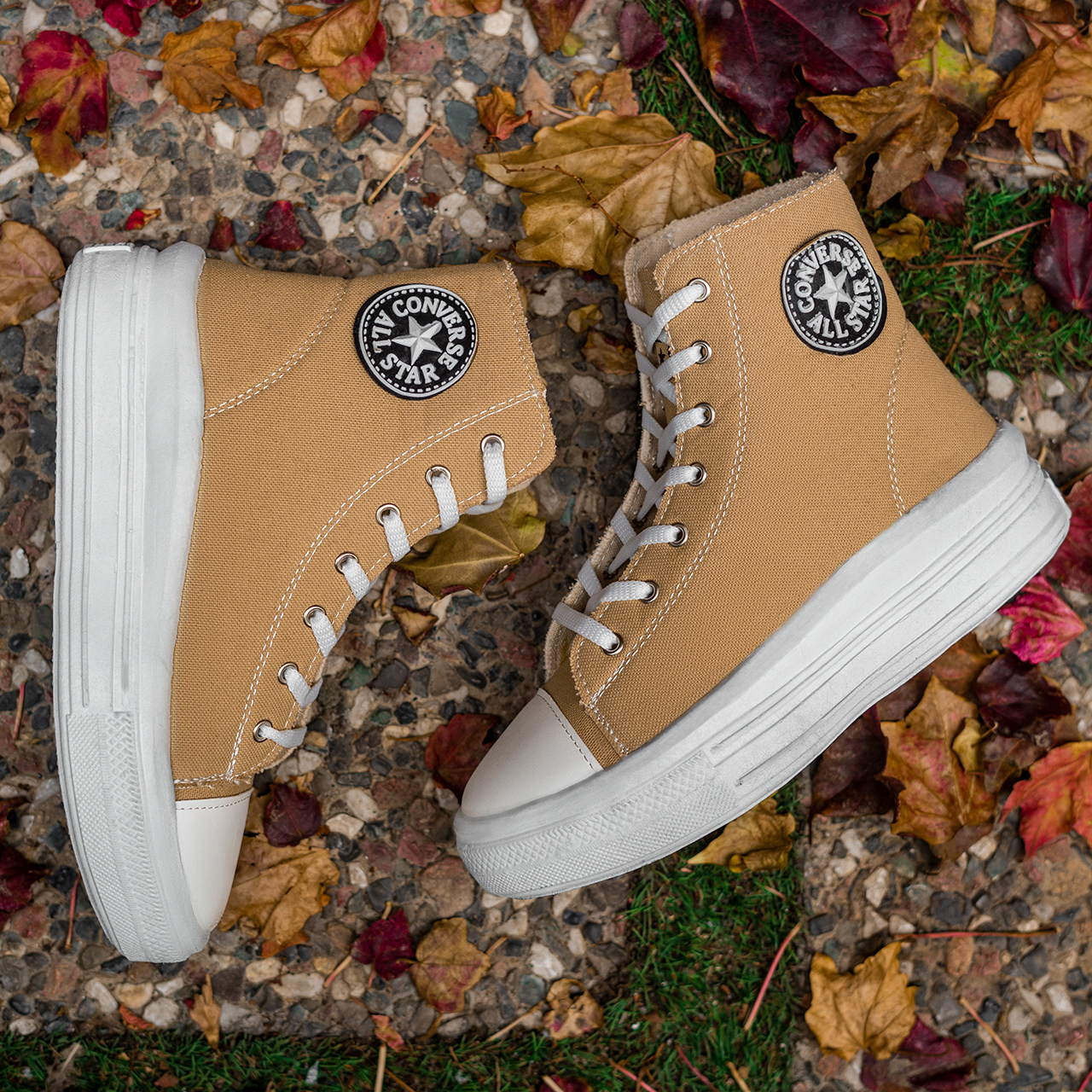 کفش ورزشی ساقدار کرم All Star زنانه مدل Vensa