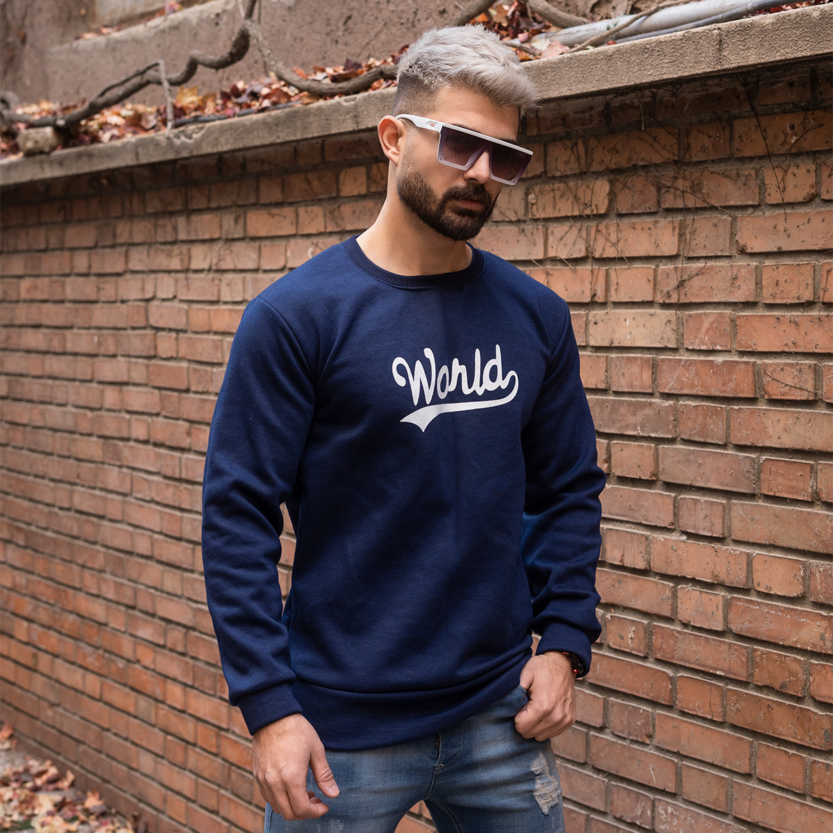 دورس مردانه سرمه ای مدل World