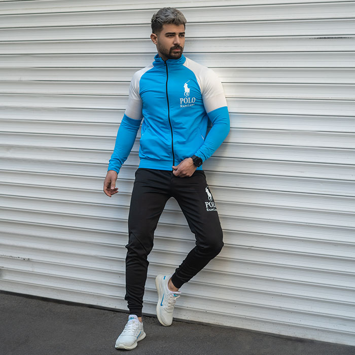 ست سوییشرت شلوار polo مردانه آبی روشن مدل Zarya