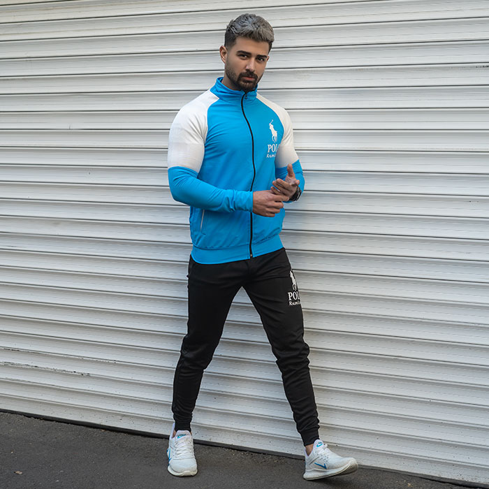 ست سوییشرت شلوار polo مردانه آبی روشن مدل Zarya